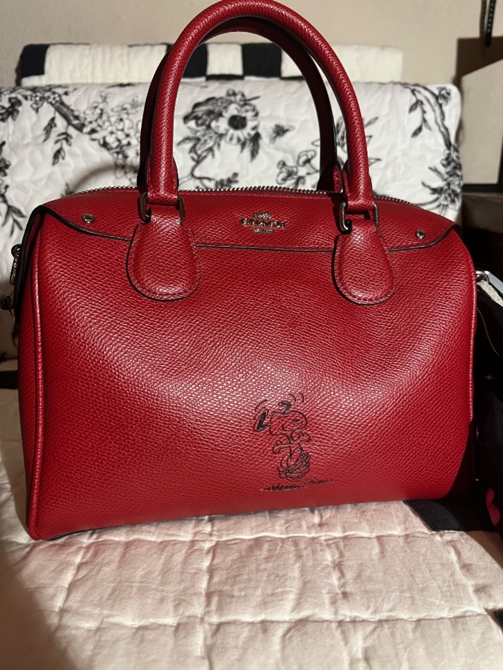 Coach x Peanuts snoopy Limited Edition red Leather Satchel - Picture 8 of 11